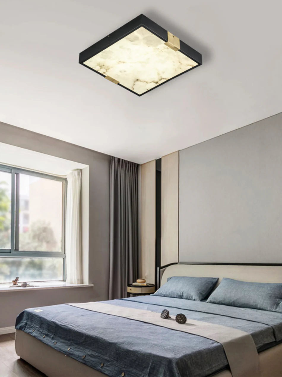 Square Lucien Alabaster Ceiling Light - Nuvé