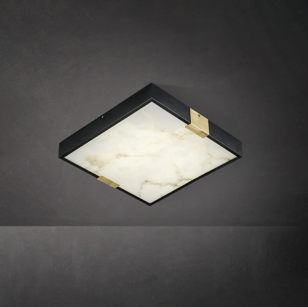 Square Lucien Alabaster Ceiling Light - Nuvé