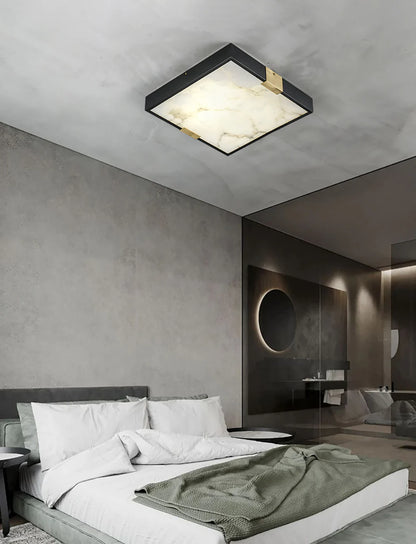 Square Lucien Alabaster Ceiling Light - Nuvé