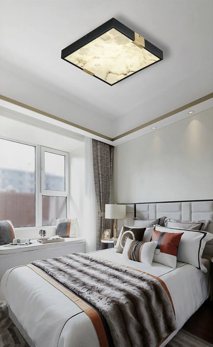 Square Lucien Alabaster Ceiling Light - Nuvé