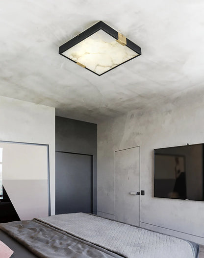 Square Lucien Alabaster Ceiling Light - Nuvé