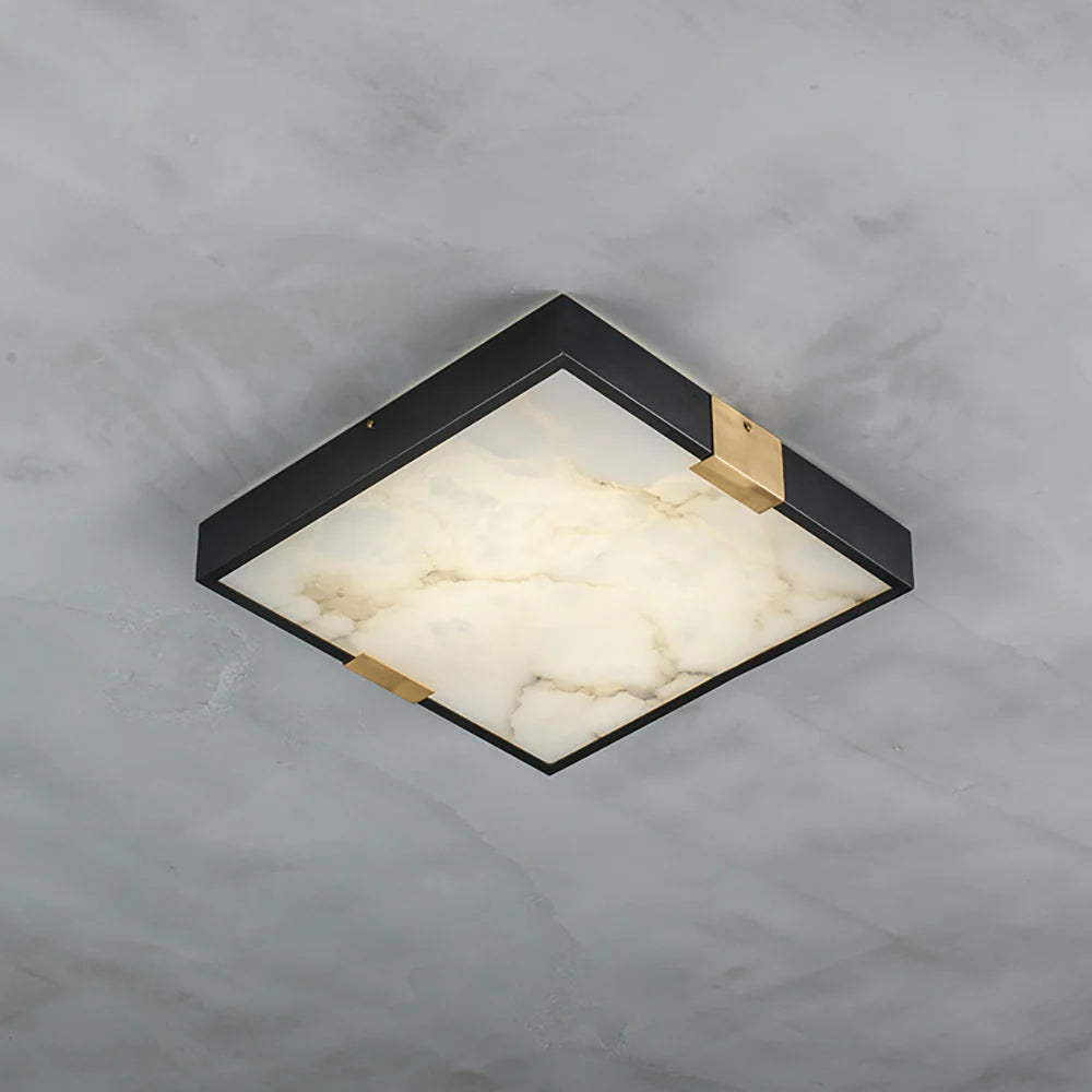 Square Lucien Alabaster Ceiling Light - Nuvé