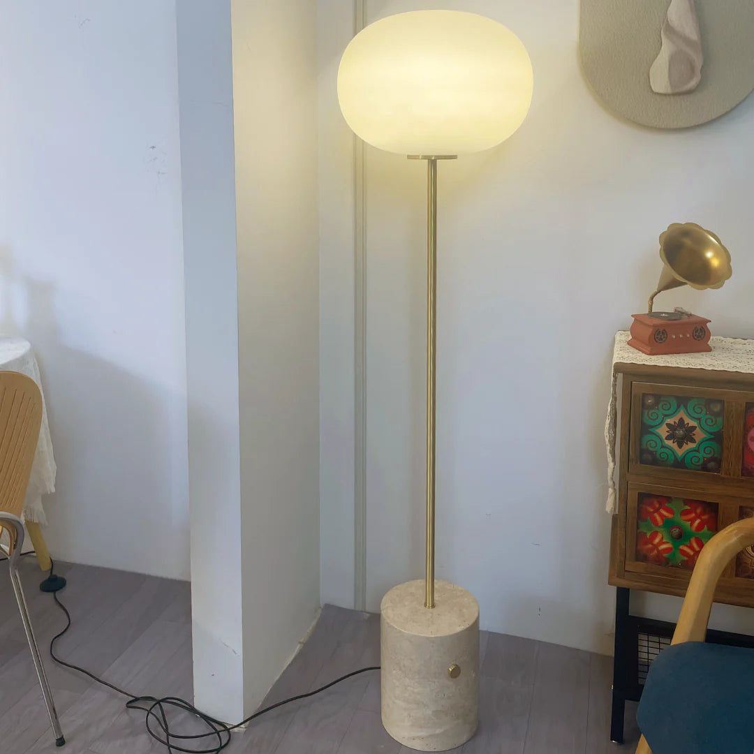 Glass Jwda Marble Floor Lamp - Nuvé