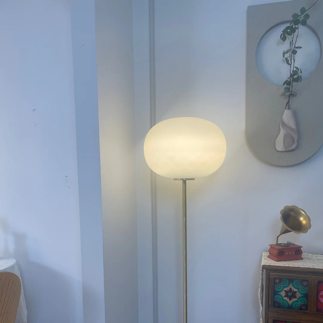 Glass Jwda Marble Floor Lamp - Nuvé