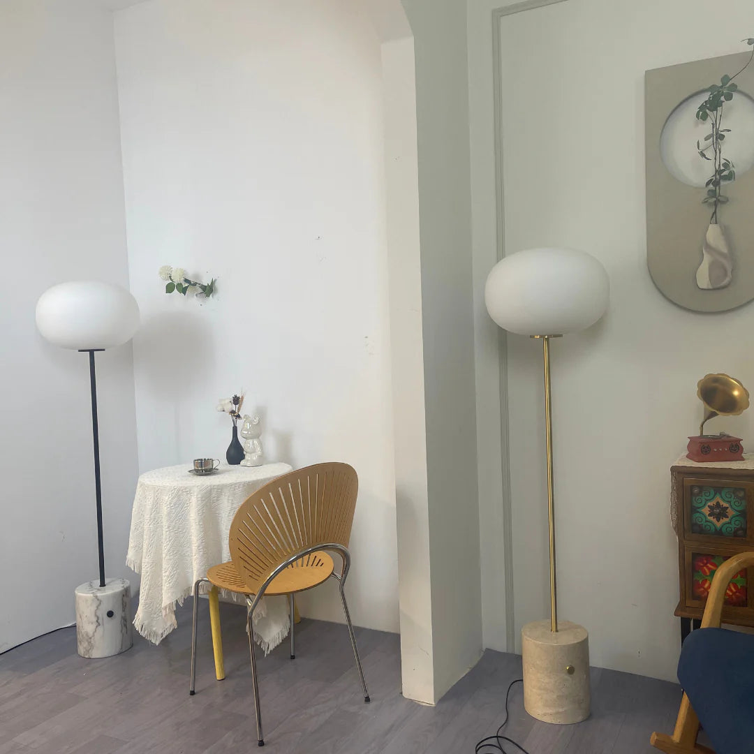 Glass Jwda Marble Floor Lamp - Nuvé