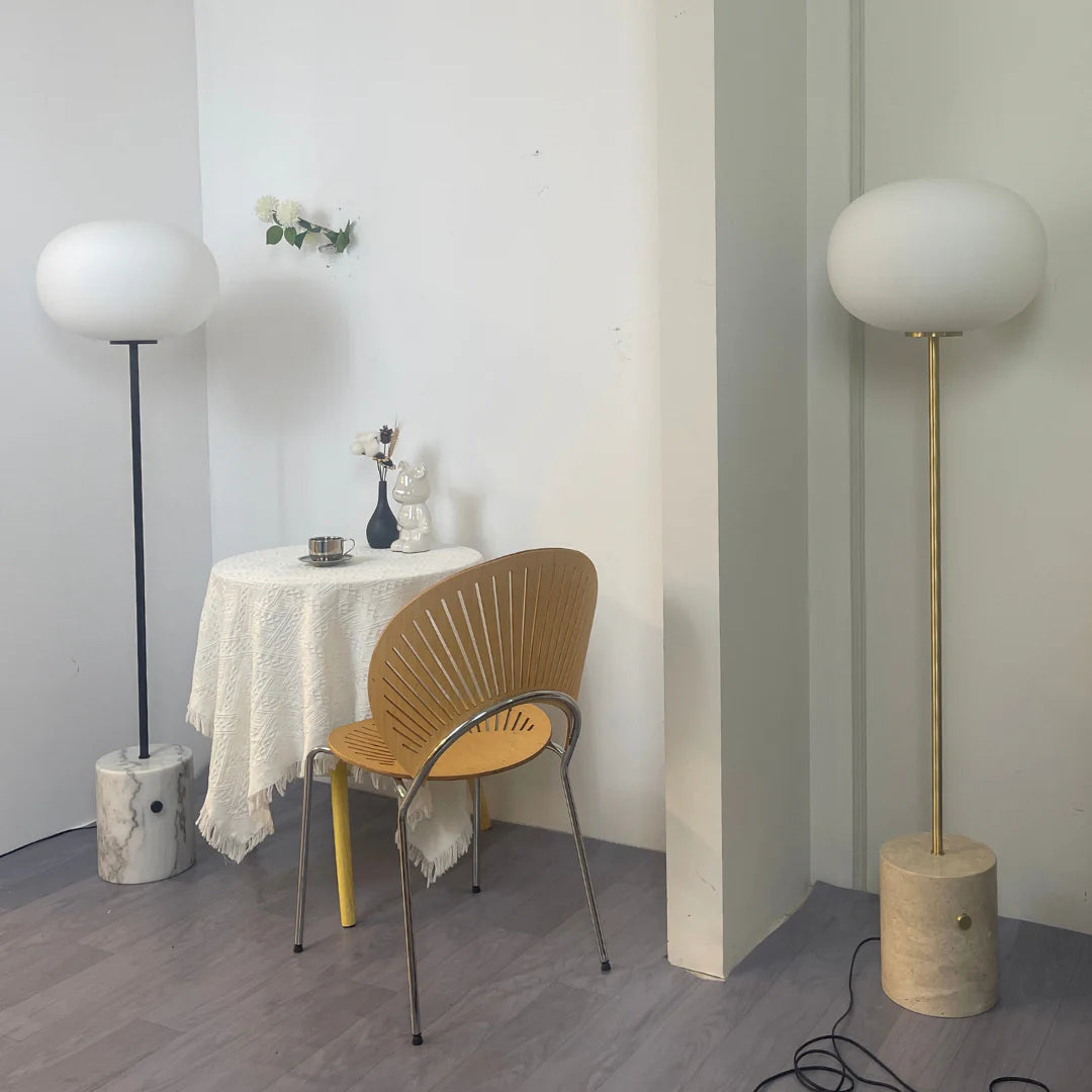 Glass Jwda Marble Floor Lamp - Nuvé
