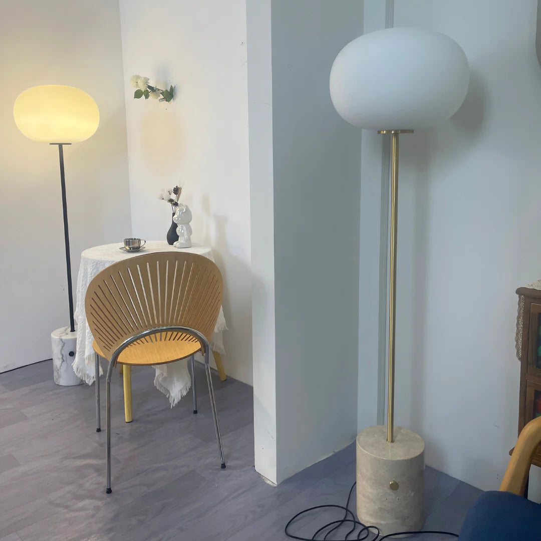 Glass Jwda Marble Floor Lamp - Nuvé