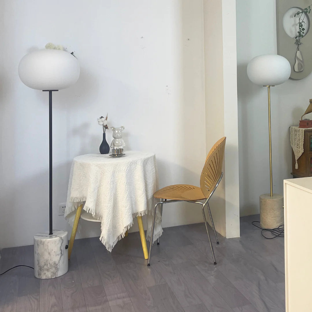 Glass Jwda Marble Floor Lamp - Nuvé