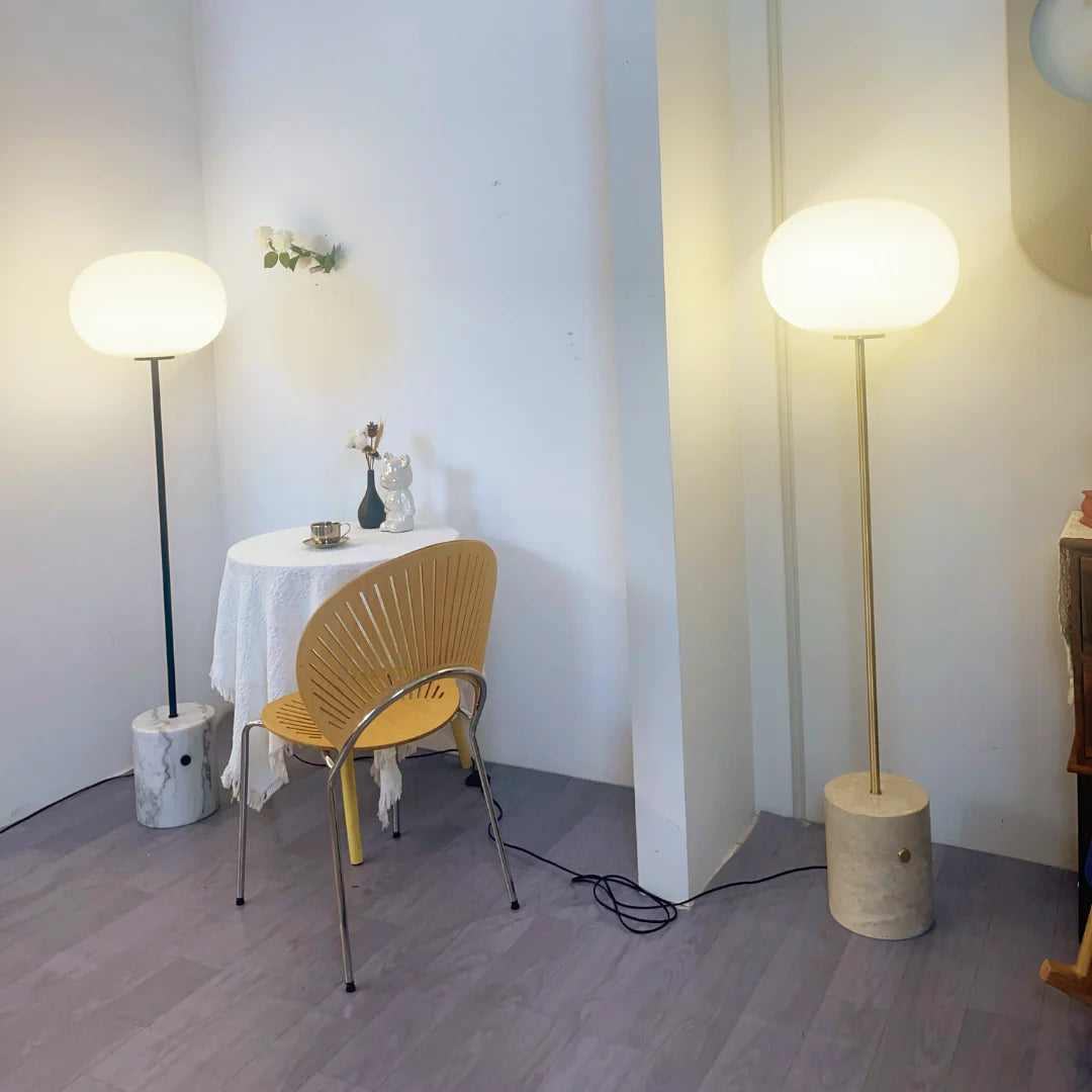 Glass Jwda Marble Floor Lamp - Nuvé
