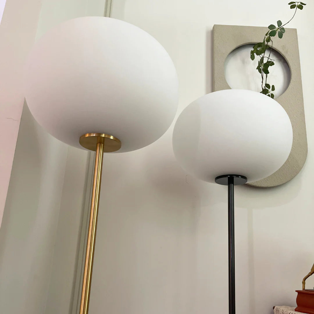 Glass Jwda Marble Floor Lamp - Nuvé