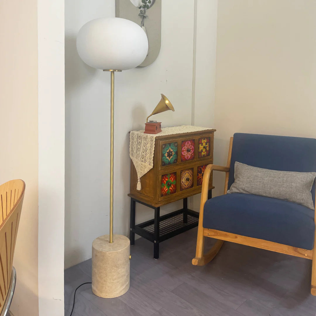 Glass Jwda Marble Floor Lamp - Nuvé