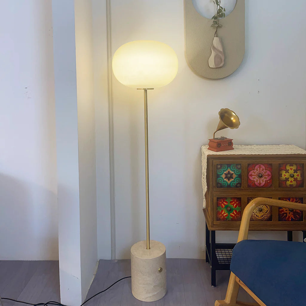 Glass Jwda Marble Floor Lamp - Nuvé