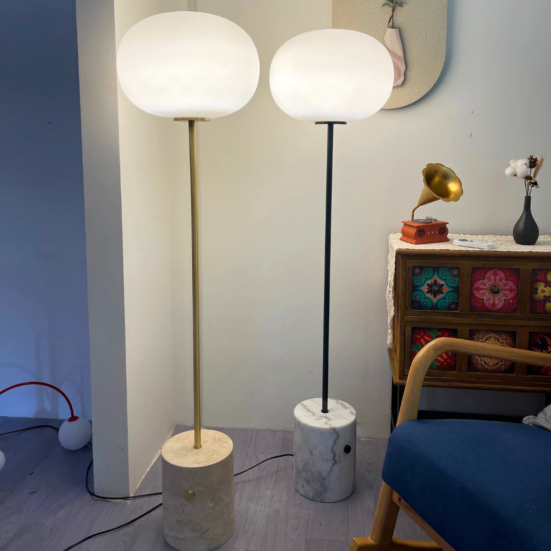Glass Jwda Marble Floor Lamp - Nuvé