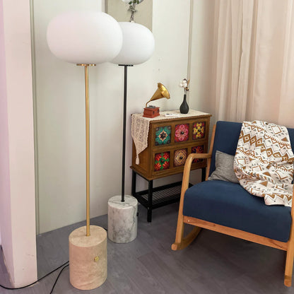 Glass Jwda Marble Floor Lamp - Nuvé