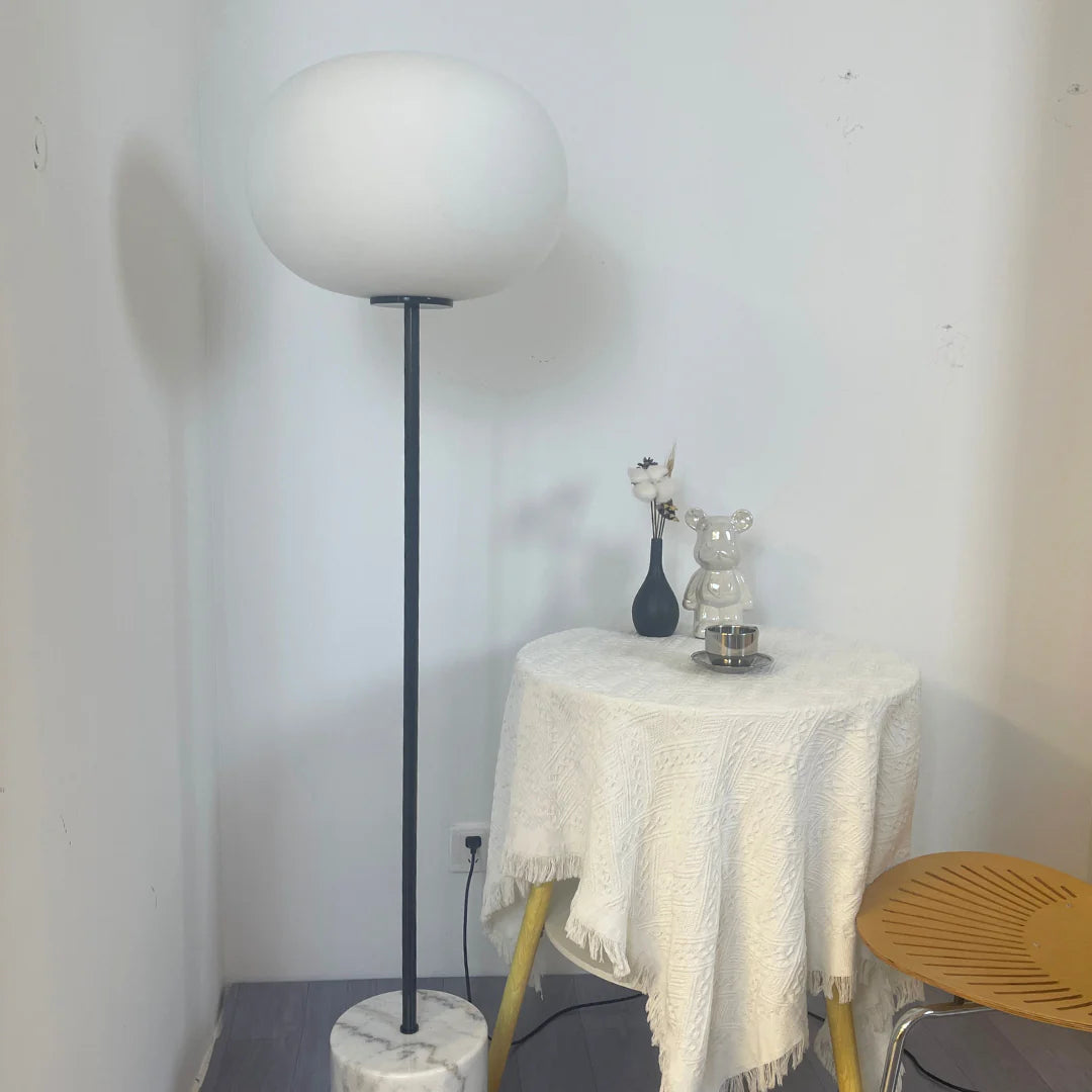 Glass Jwda Marble Floor Lamp - Nuvé