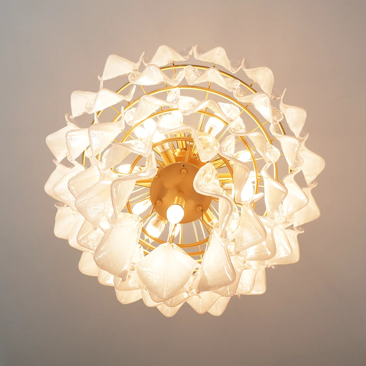 Lunara Opal Petal Glass Chandelier