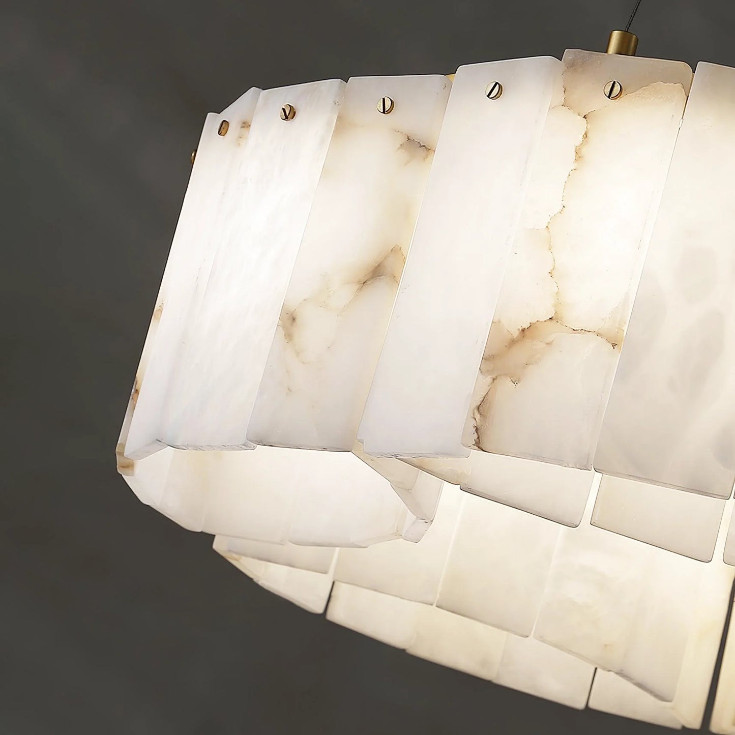 Luxe White Alabaster Ceiling Lamp