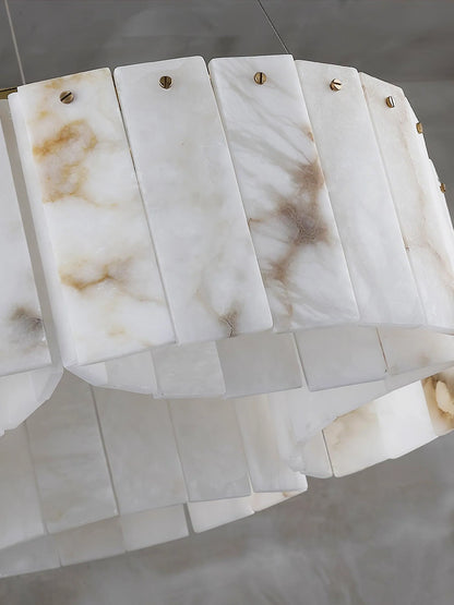 Luxe White Alabaster Ceiling Lamp