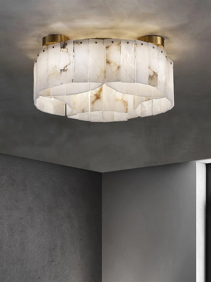 Luxe White Alabaster Ceiling Lamp - Nuvé