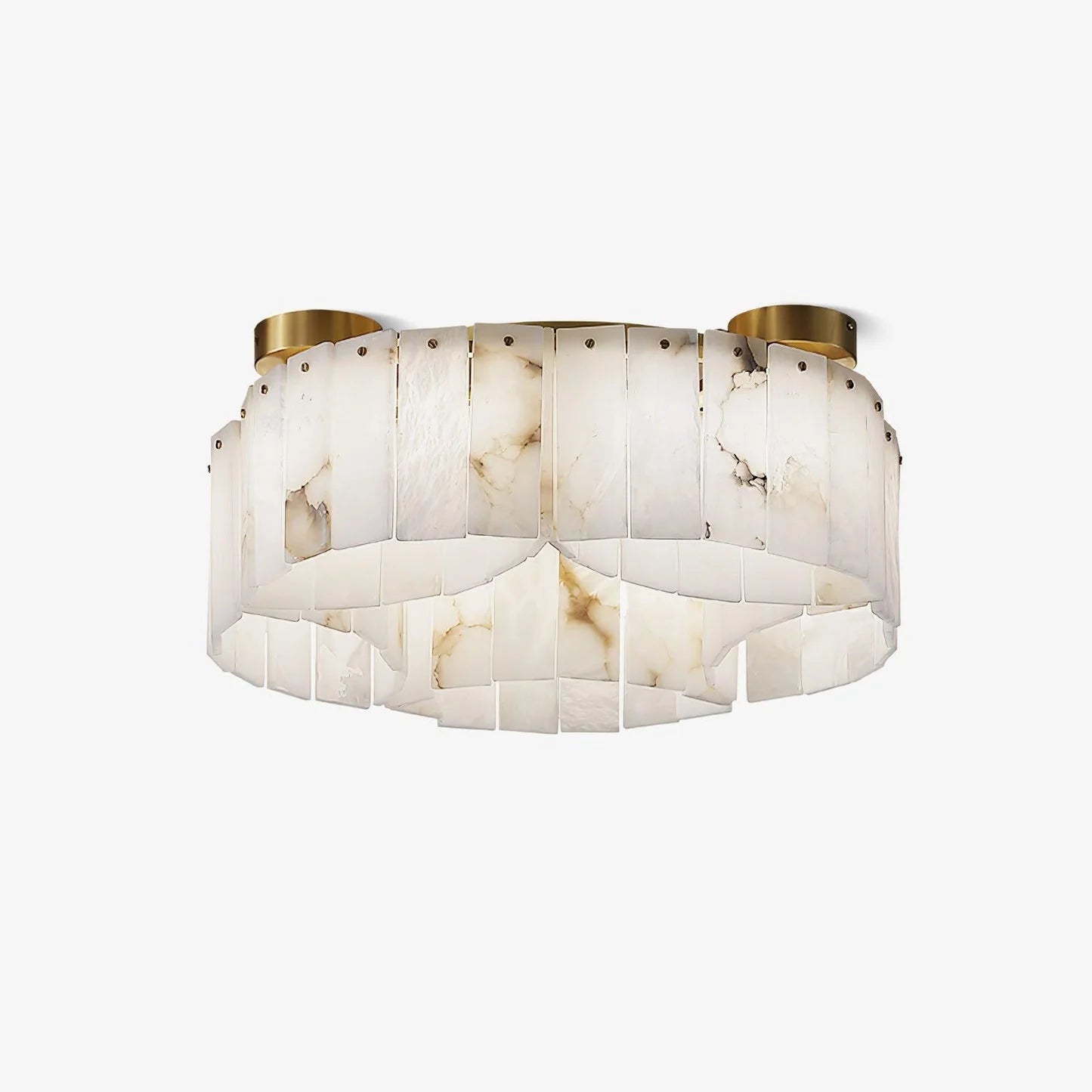 Luxe White Alabaster Ceiling Lamp