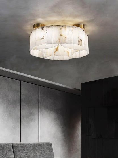 Luxe White Alabaster Ceiling Lamp - Nuvé