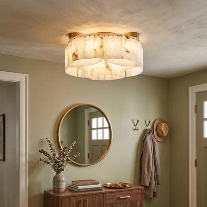 Luxe White Alabaster Ceiling Lamp