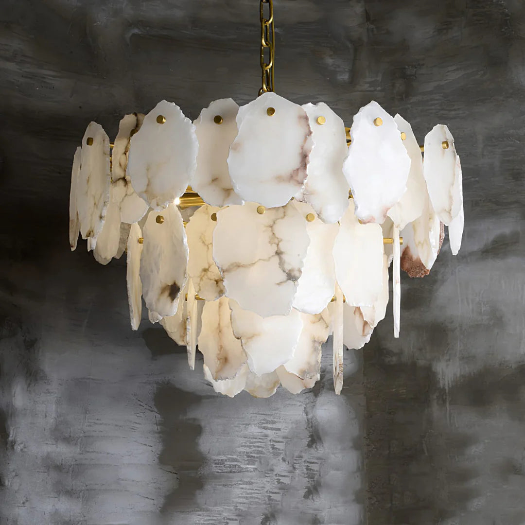 Luxury Alabaster Brass Chandelier - Nuvé
