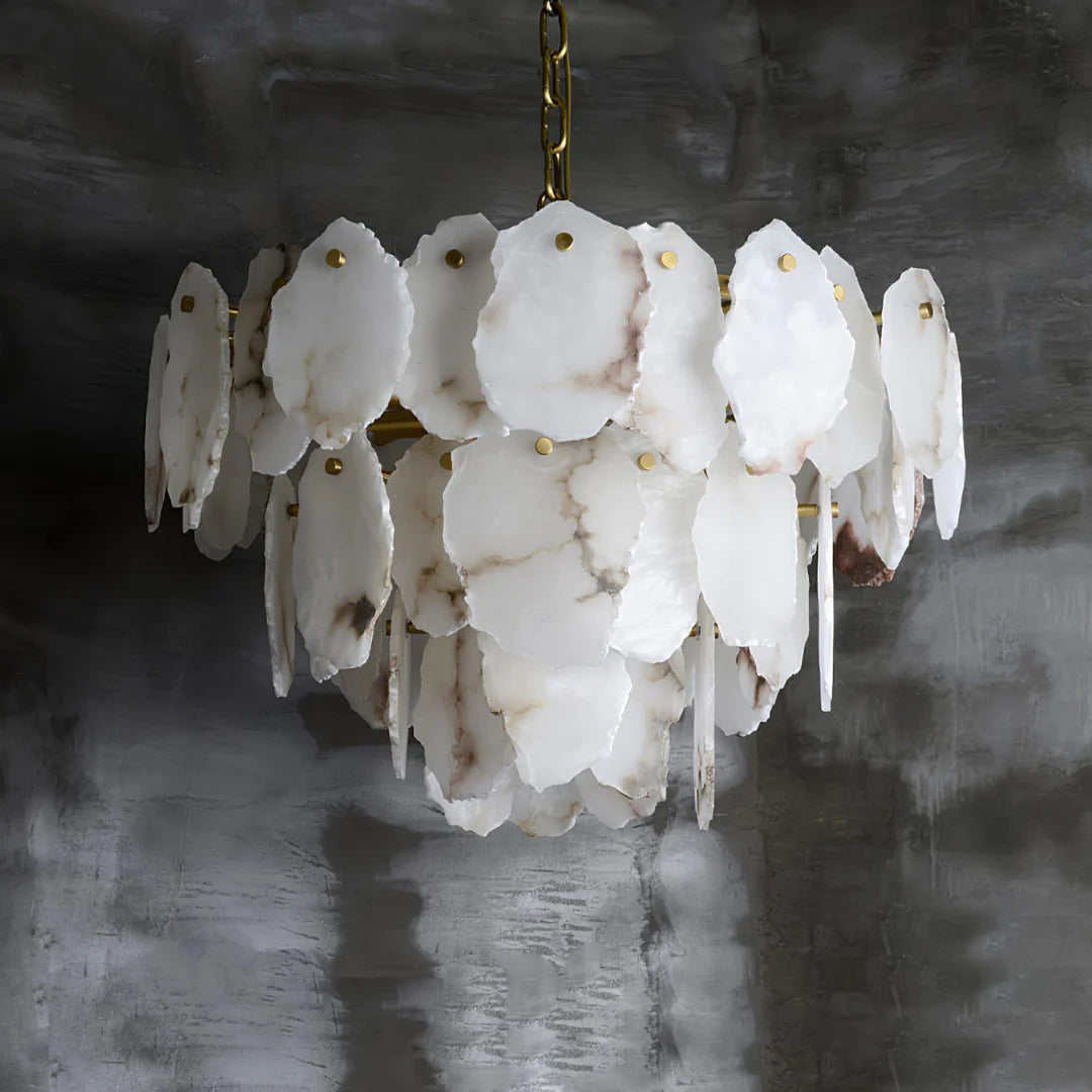 Luxury Alabaster Brass Chandelier - Nuvé