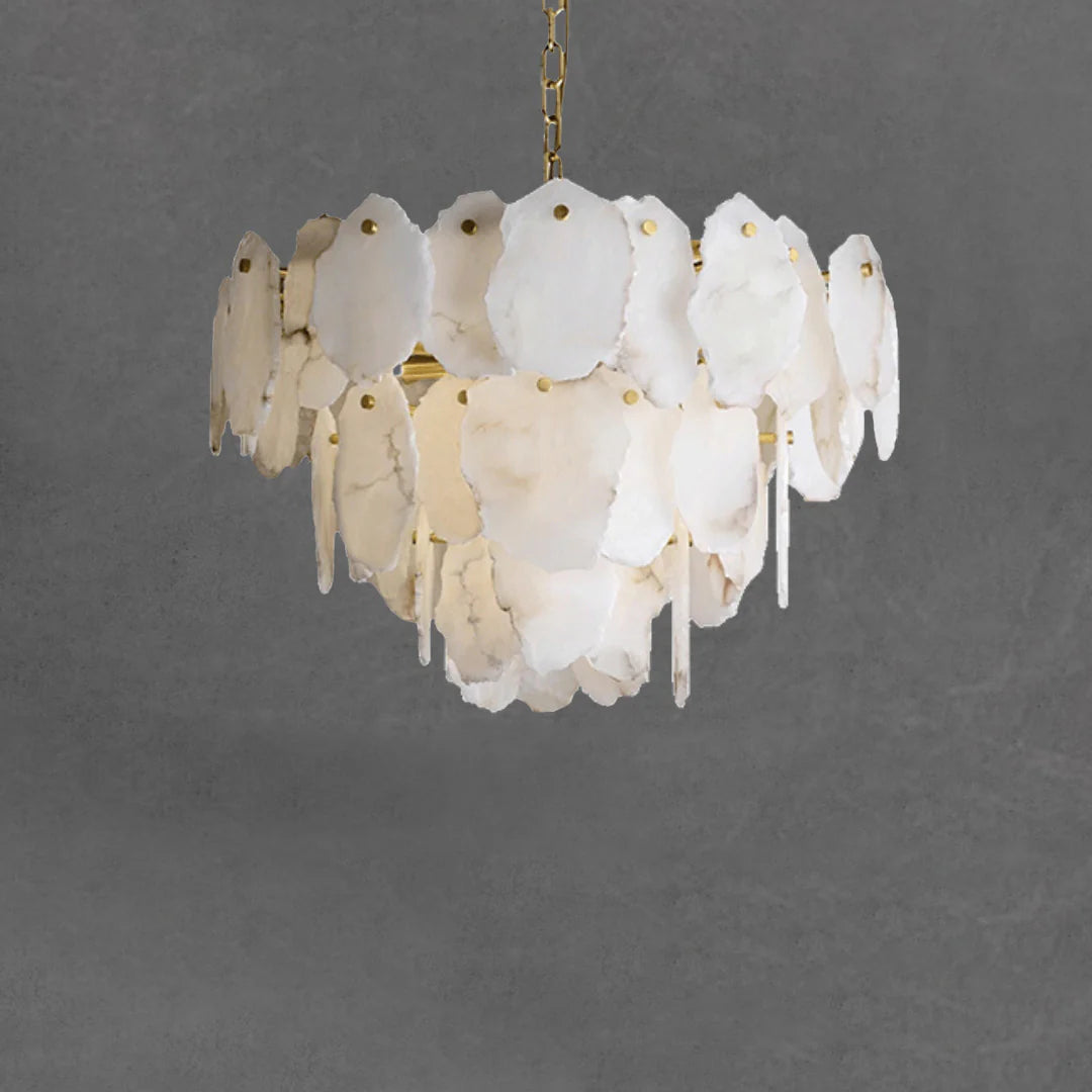 Luxury Alabaster Brass Chandelier - Nuvé