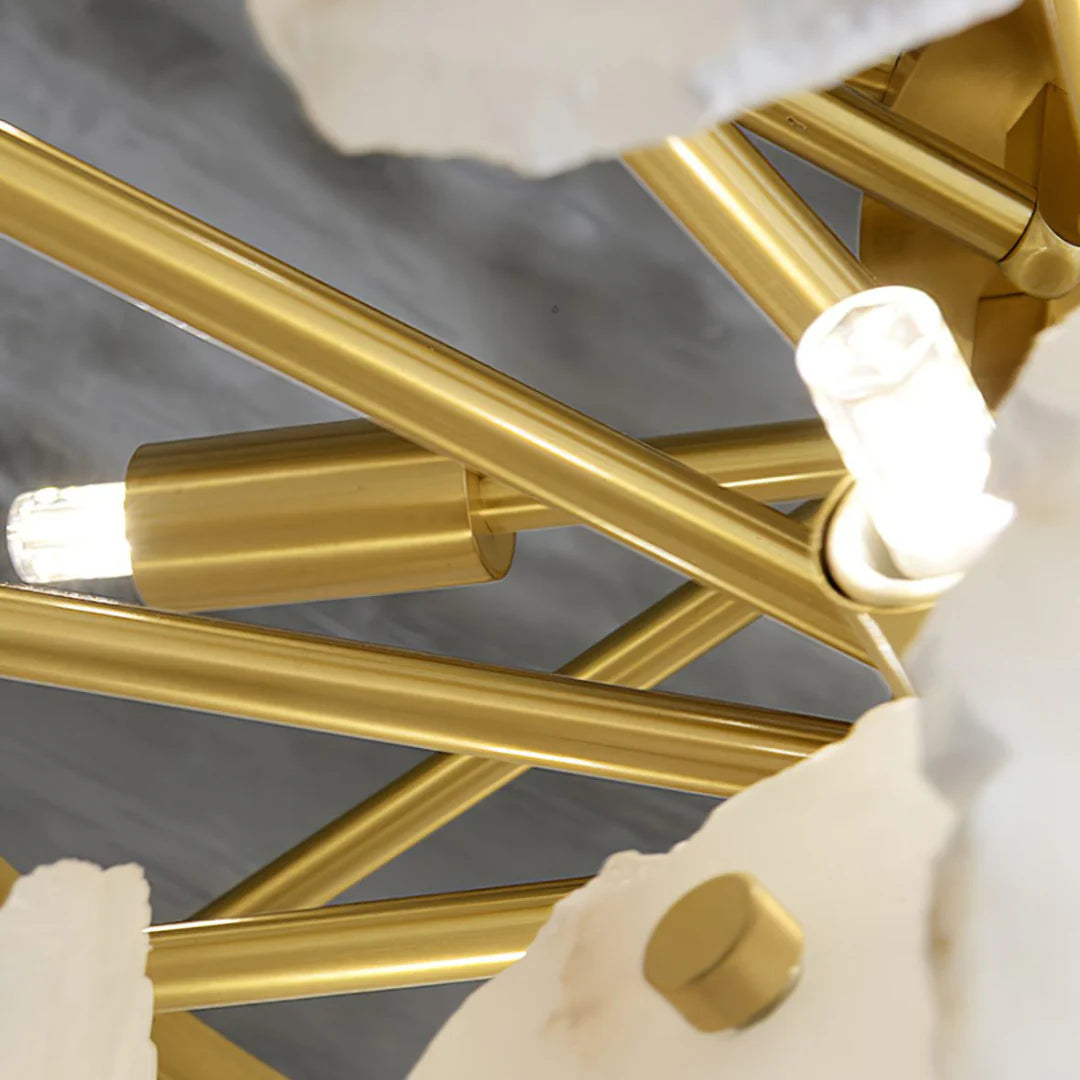 Luxury Alabaster Brass Chandelier - Nuvé
