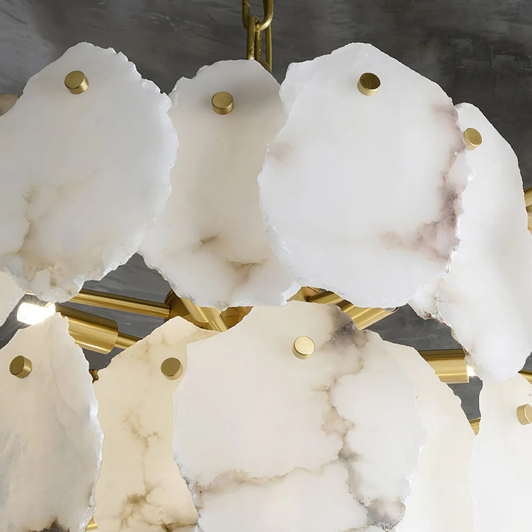 Luxury Alabaster Brass Chandelier - Nuvé