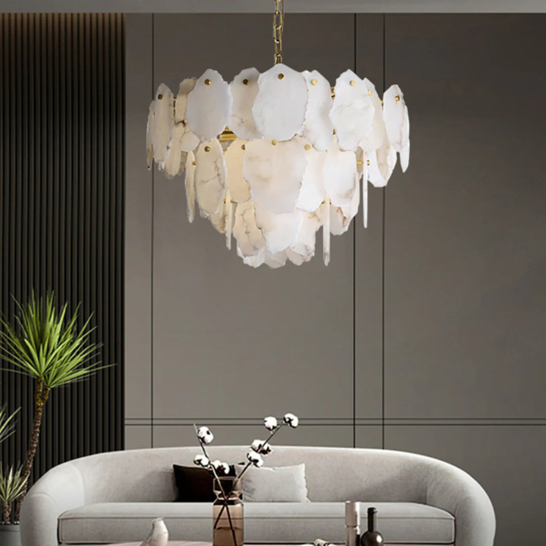 Luxury Alabaster Brass Chandelier - Nuvé