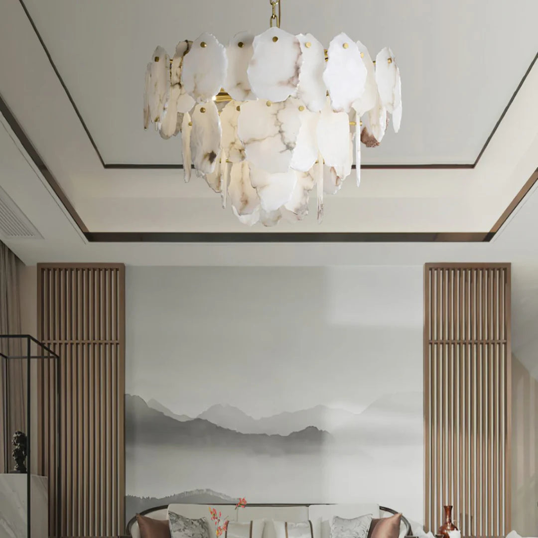 Luxury Alabaster Brass Chandelier - Nuvé
