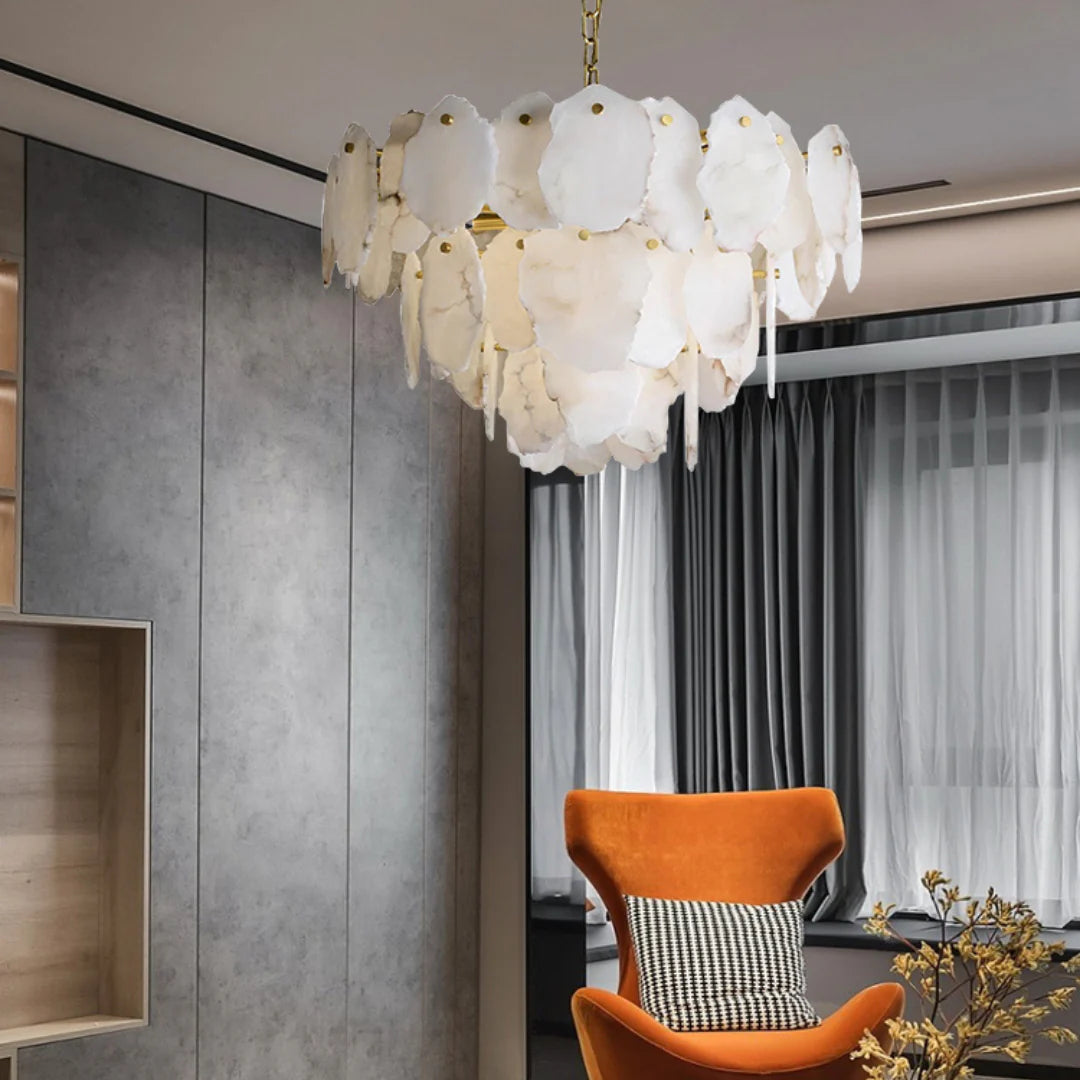 Luxury Alabaster Brass Chandelier - Nuvé