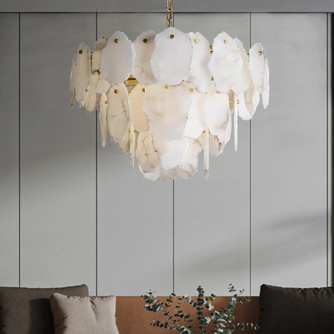 Luxury Alabaster Brass Chandelier - Nuvé