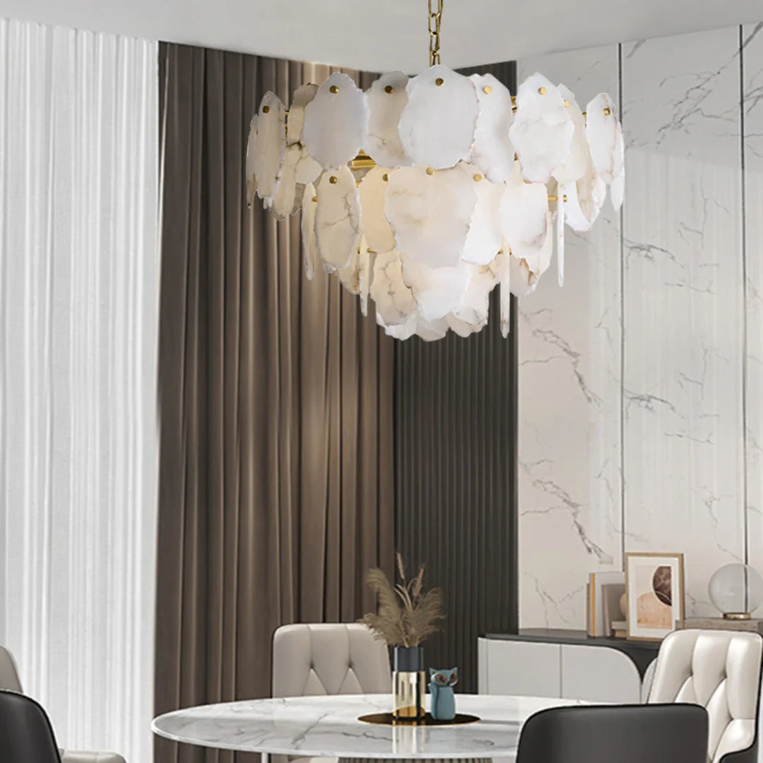Luxury Alabaster Brass Chandelier - Nuvé