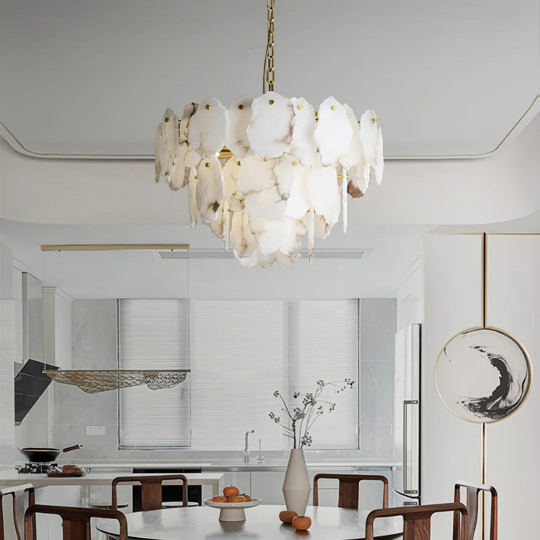 Luxury Alabaster Brass Chandelier - Nuvé