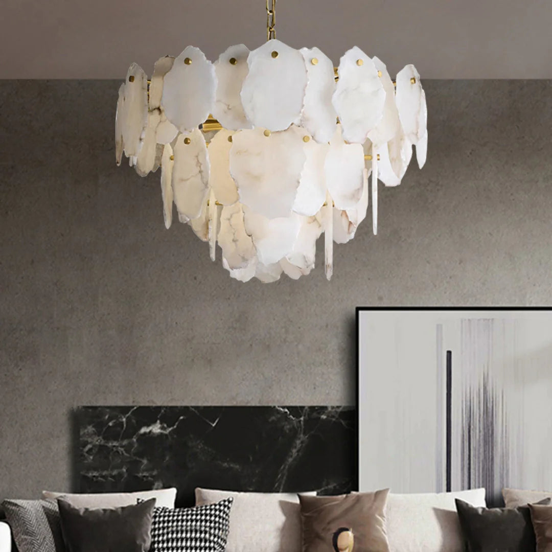 Luxury Alabaster Brass Chandelier - Nuvé