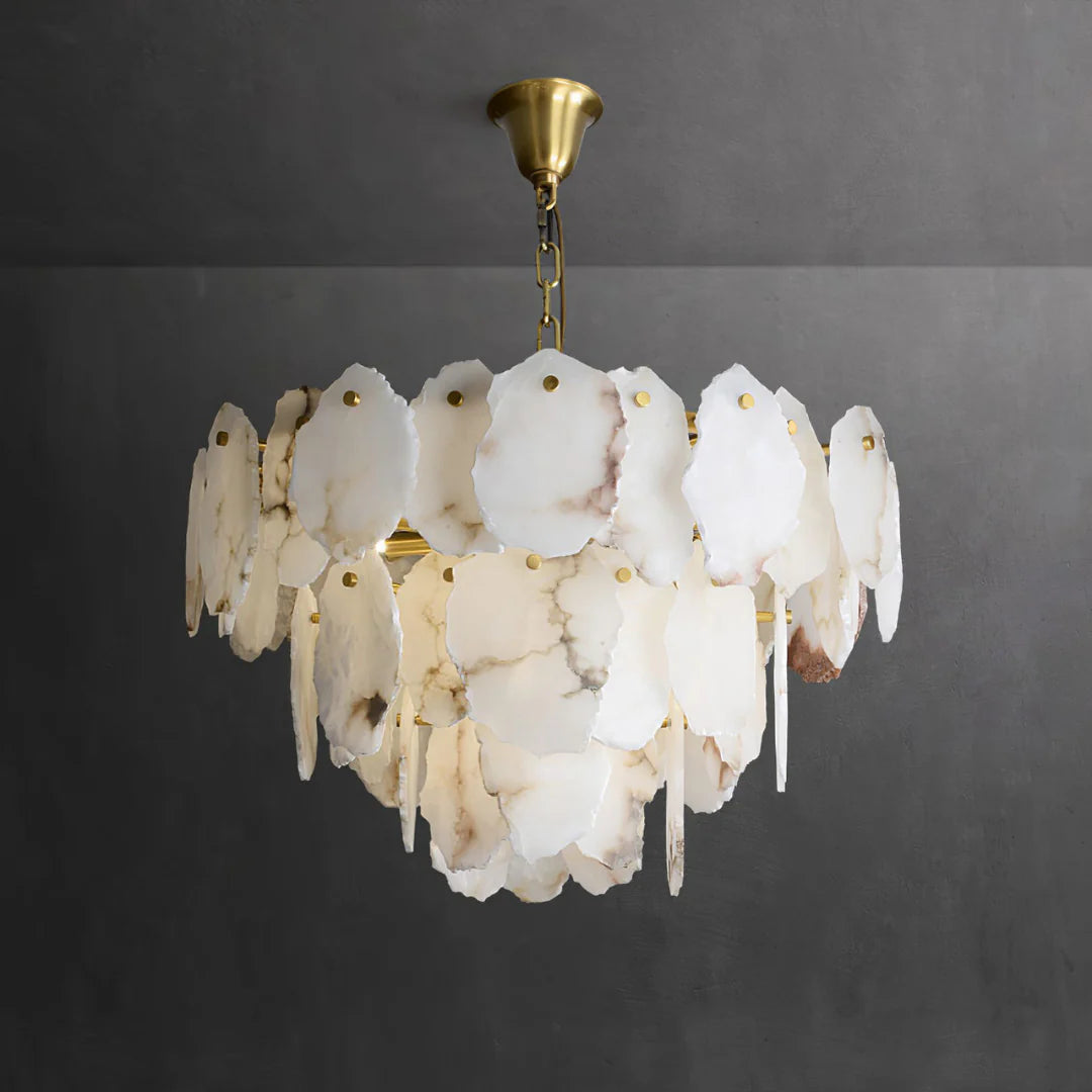 Luxury Alabaster Brass Chandelier - Nuvé
