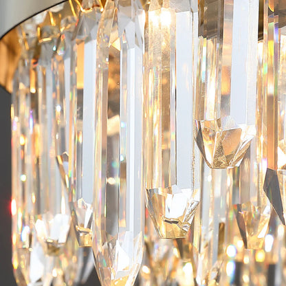 Round Luxury Crystal Column Chandelier