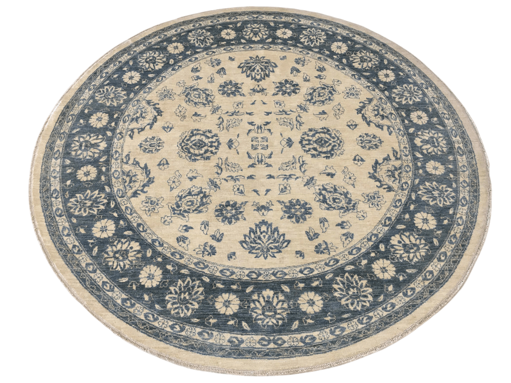 Afghan-Made Floral (8' Round) - Nuvé