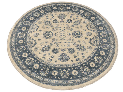 Afghan-Made Floral (8' Round) - Nuvé