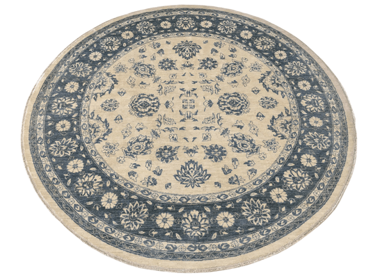 Afghan-Made Floral (8' Round) - Nuvé