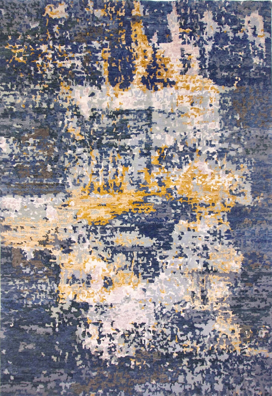 Contemporary Abstract (6x9) blue/gold - Nuvé