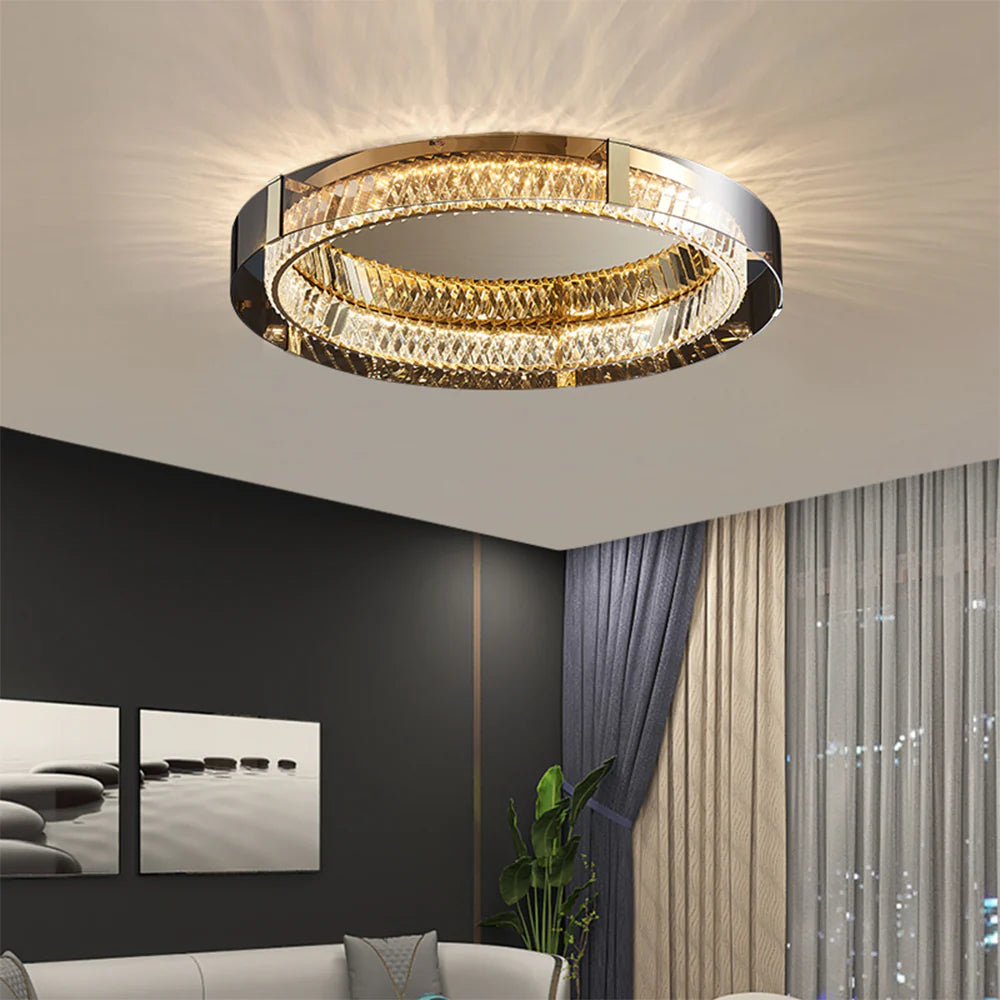 Plafonnier Glass Crystal Ceiling Light - Nuvé
