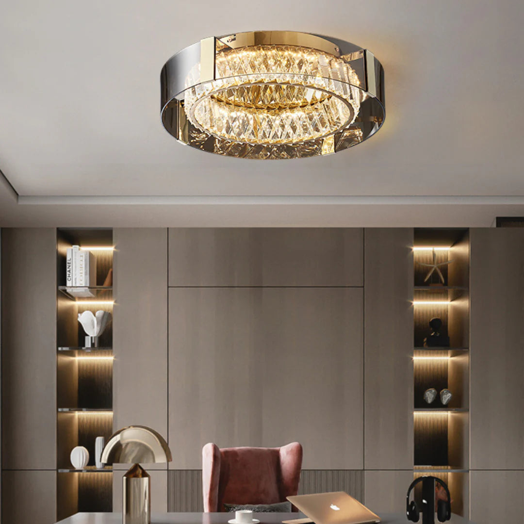 Plafonnier Glass Crystal Ceiling Light - Nuvé