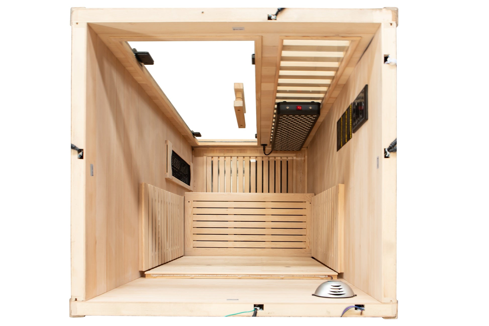 Peak Saunas Shasta 1-Person Full Spectrum Infrared Sauna with XL Medical-Grade Red Light Therapy & Smart WiFi App Control - Nuvé