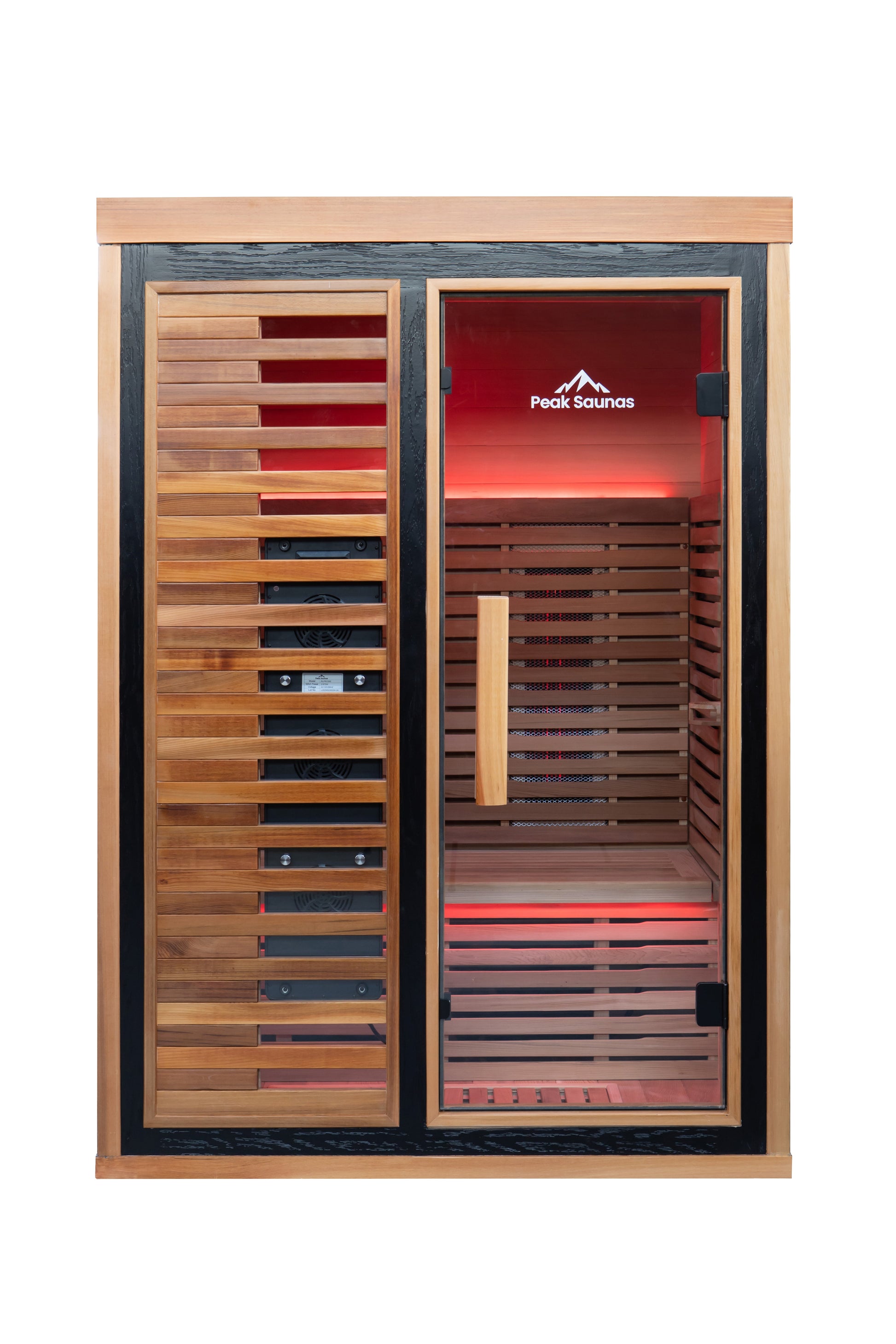 Peak Saunas Fuji 2-Person Full Spectrum Infrared Sauna with XL Medical-Grade Red Light Therapy & Smart WiFi App Control - Nuvé