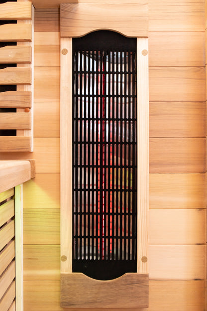 Peak Saunas Rainier 1-Person Full Spectrum Infrared Sauna with XL Medical-Grade Red Light Therapy & Smart WiFi App Control - Nuvé