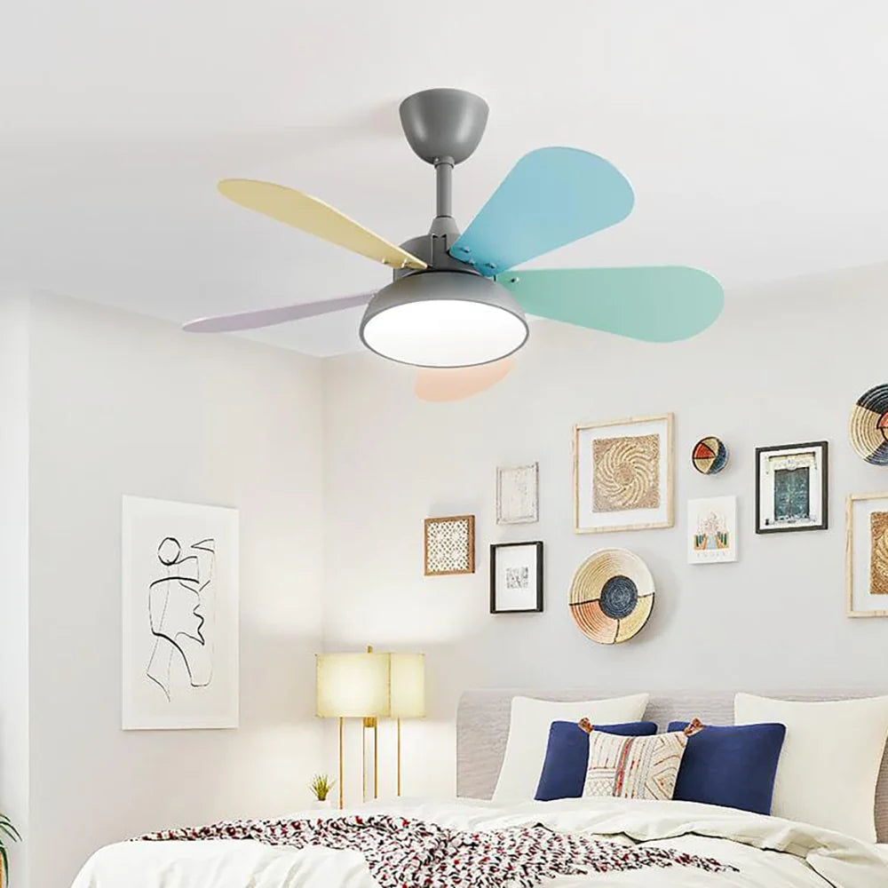 Macaron Colorful Round Ceiling Fan Light - Nuvé